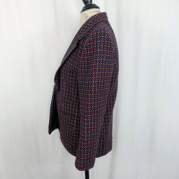 Vintage Joan Leslie Blazer Small Black Tweed - Picture 4 of 8